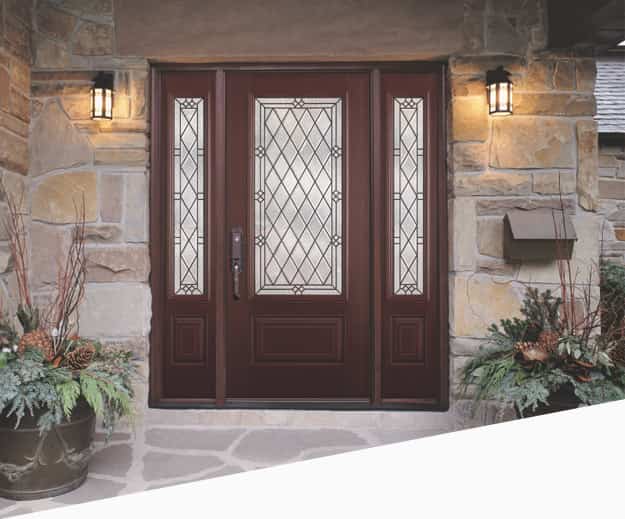 Modern energy-efficient fiberglass exterior door installation